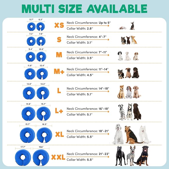 BENCMATE Inflatable Dog Cone Collar Alternative, Soft Dog Cone for Small Medium Large Dogs and Cats, Neck Recovery ECollar Donut Collar After Surgery (XXLarge, Donut-Strawberry)