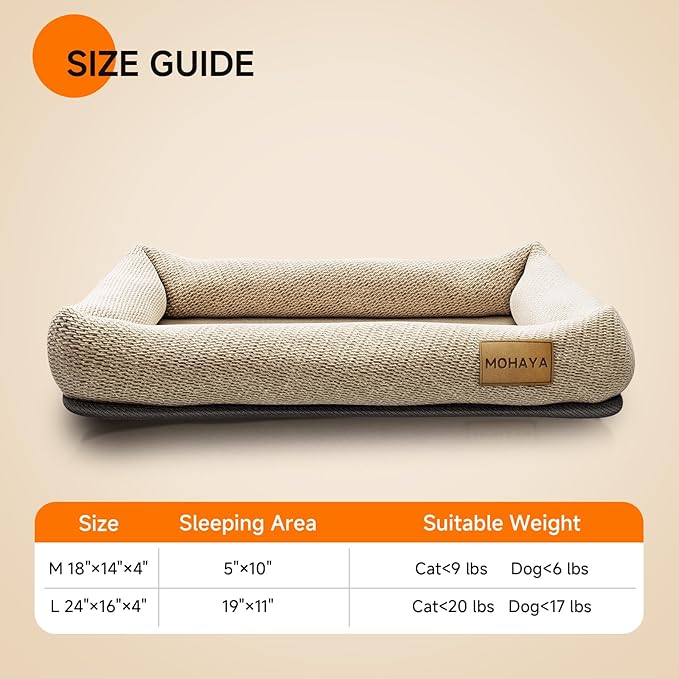 Jute Pet Bed-L, 2-in-1 Small Dog Bed & Scratch Pad – Breathable Jute & Cotton Dual-Layer Design, Eco-Friendly Lounger with Cooling Comfort for Summer – Washable, Durable, Non-Slip Base
