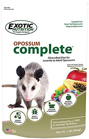 Opossum Complete 4 LB | Nutritional Healthy Pellet Diet | Food for Short-Tailed & Virginia Opossums