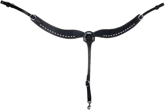 Western Horse Breast Collar - Hand-Tooled Leather Tack for Barrel Racing, Roping & Trail Riding - Durable Adjustable Fit - Rodeo & Show-Quality Equestrian Gear