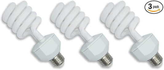 lumenivo 23 Watt UVB Reptile Light 5.0 23W Spiral Reptile Heat Terrarium Light Bulbs for Turtles, Gecko, Tortoise, Snake, Lizard, Chameleons, and Insects - 120V - 3 Pack