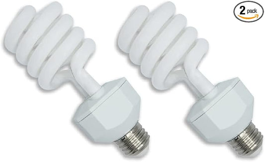 lumenivo 23 Watt UVB Reptile Light 5.0 23W Spiral Reptile Heat Terrarium Light Bulbs for Turtles, Gecko, Tortoise, Snake, Lizard, Chameleons, and Insects - 120V - 2 Pack