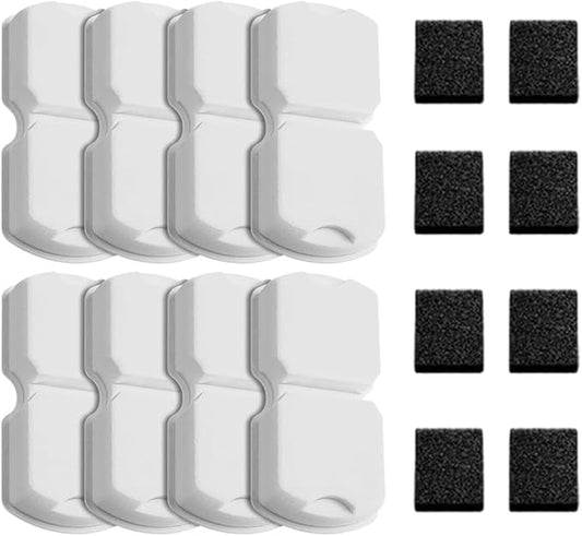 GIOTOHUN Cat Fountain Filters Replacement: 16 Pet Water Fountains Filter - 8 Carbon Filters & 8 Foam Filters - Suitable for GIOTOHUN Stainless Steel Cat Fountain S11