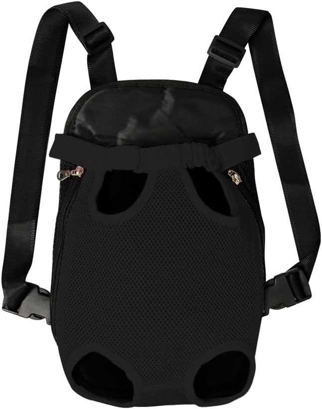 FEimaX Dog Carrier Backpack Pet Legs Out Front Cat Travel Bag, Adjustable Puppy Backpacks Carriers Hands-Free for Small Medium Dogs Cats Hiking Traveling Camping Daily Walking (Medium, Black)