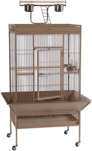 Suburban Sophistication Playtop Bird Home with Spacious Design, Durable Materials, Removable Perches Medium/Coco