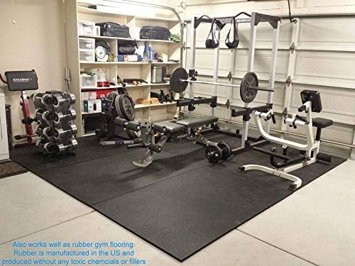 American Floor Mats - Horse/Stable Mats - Heavy Duty Stall Mats - Thick, Durable Rubber Flooring Solid Black 3/4" Thick - 4' x 6' Mat