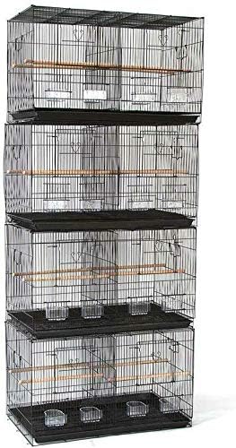 Seny Lot of 4 Breeding Bird Carrier Cage with Dividor for Parakeet Canary Finch Lover Bird (Black)