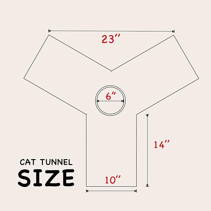 Tempcore 3 Way Collapsible Cat Tunnels, Indoor Cat Toys with Peek Hole & Ball, Perfect for Kittens & Rabbits