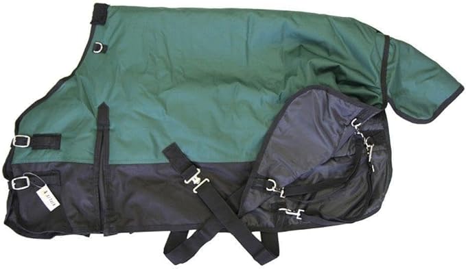 AJ Tack 1200D Waterproof Winter Pony Blanket - 300g Heavyweight Turnout with Fleece Collar, Shoulder Gussets & Tail Flap - Turquoise 56"