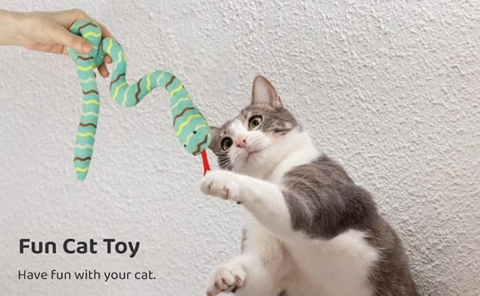 YUDANSI Cat Catnip Snake Toys for Indoor Cats, Snaky Toy 2 Pack for Kitten Play, Soft Plush Toy for Kitty Kicking Chewing and Teeth Cleaning, Interactive Colorful Simulation Toy for Pets Indoor