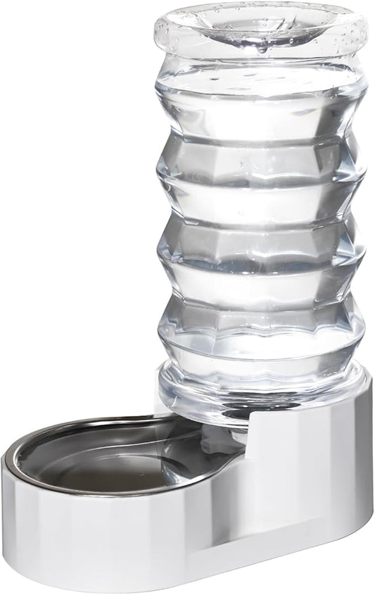 RIZZARI Large Gravity Water Dispenser: 8L Automatic Dog Water Feeder with Stainless Steel Bowl for 20-35 LB Senior Pets with Spinal Problems - for Kitchen Living Room