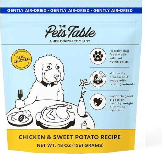 The Pets Table Chicken & Sweet Potato Air Dried Dog Food, 3 lbs/ 48 oz Bag