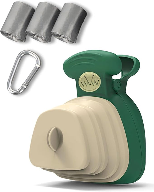 Portable Dog Pooper Scooper with Bag Attachment, Small Handheld Poop Scoop for Travel Walks Yard