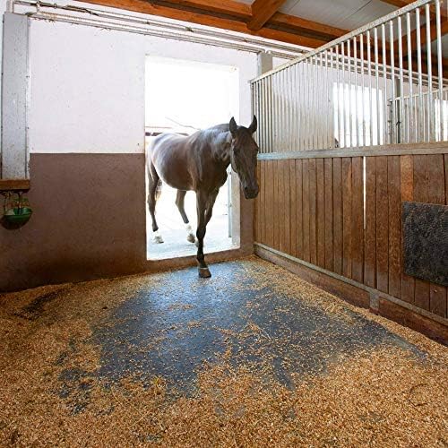 American Floor Tiles - Heavy Duty Stall Tiles - Stable/Horse Tiles - Thick, Durable Rubber Flooring Solid Black 6' x 6' Set of 1/2" Thick - 2' x 2' Tiles (9 Tiles Total)