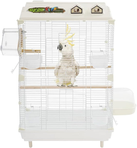 Medium Small Bird Cage with Stand Freestanding Flight Cage for Parrot Cockatiels Lovebirds Finches Parakeet Budgies