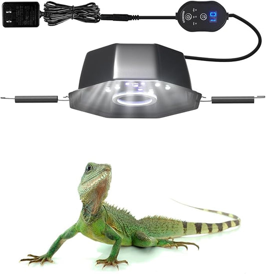 LED UVB Light for Reptiles, UVB 5.0/10.0 Reptile Light Dimmable, Adjustable Brightness Reptile Lamp with Timer for Rainforest & Desert Reptiles