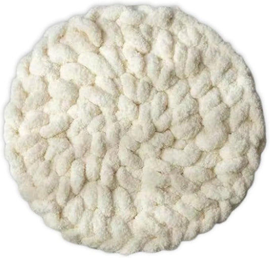 Cat Knitted Bed Mat, Extra-Soft Washable Warm Round Pads Cushions for Indoor Kittens, Cat Trees Towers, Perfect for Kneading and Sleeping (White,X-Large)
