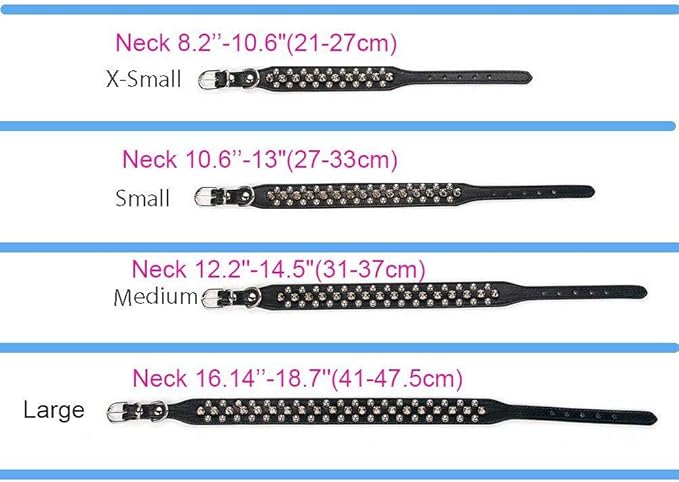 Spiked Dog Collar Soft Pu Leather Mushrooms Rivet Spike Studded Puppy Adjustable Pet Collars for Small Breeds (L, Blue1)