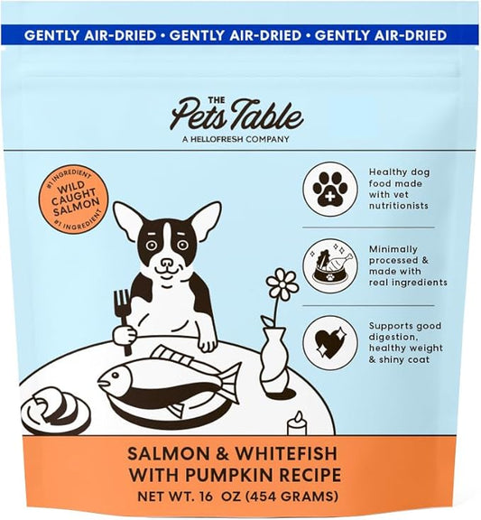The Pets Table Salmon & Whitefish with Pumpkin Grain Free Air Dried Dog Food, 1 lb / 16 oz Bag
