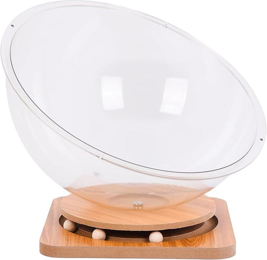 Doppy Space Capsule Cat Bed, Indoor Small Pets Kitten Sleeping Nest Pet Supplies Transparent Round Kitten House Activity Centre Bed Toy (Clear, L)