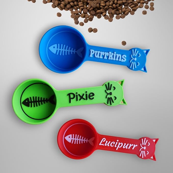 Personalized Cat Food Scoop, Cat Food Measuring Cup with Name, Kibble Scoop (5.33 oz - 2/3 cup)