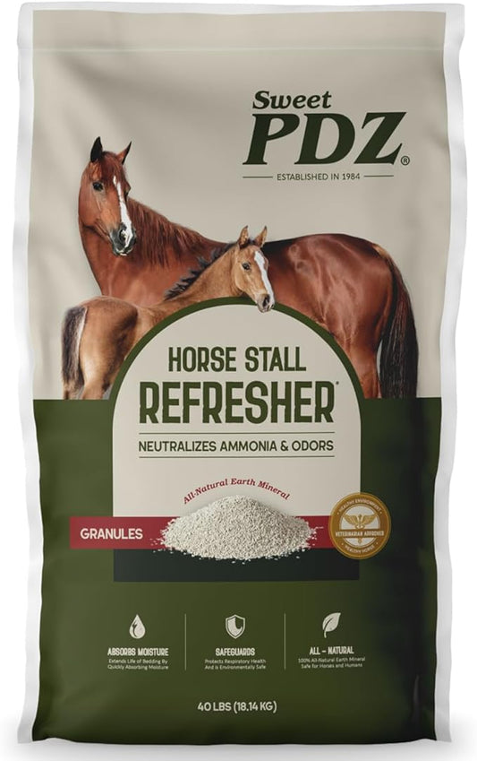 Horse Stall Refresher Granules, Stall Refresher Odor Eliminator (40 lbs)