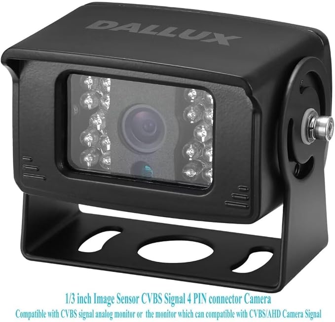 Bus Truck Vehicle Backup Cameras Wide View Angle cab cam Rearview Reverse Waterproof Night Vision 4 PIN Cam for Travel Trailer/Pickup/Van/RV Camper/Motor Home (12V,package not include extension cable)