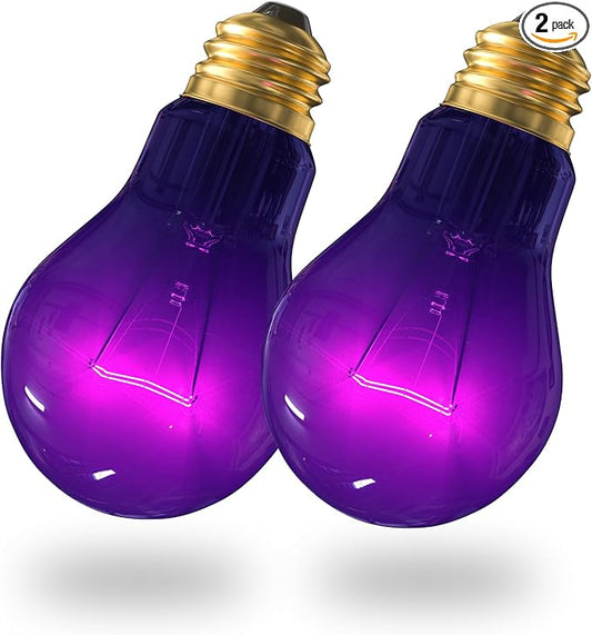 Reptile Heat Lamp Bulbs-100W Tortoise Night Heat Bulb E26 Terrarium Heat Lamp Simulate Natural Moon Purple Light for Snake Bearded Dragon Leopard Gecko Lizard Chameleon-2Pack