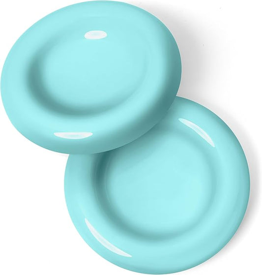 CatGuru Cat Food Bowl, Ceramic Bowls for Indoor Cats, No Spill Cat Feeding Bowl, Whisker Stress Free Kitten Bowls, Non Skin Pet Bowls for Food and Water (Torus - Set of Two, Aruba)