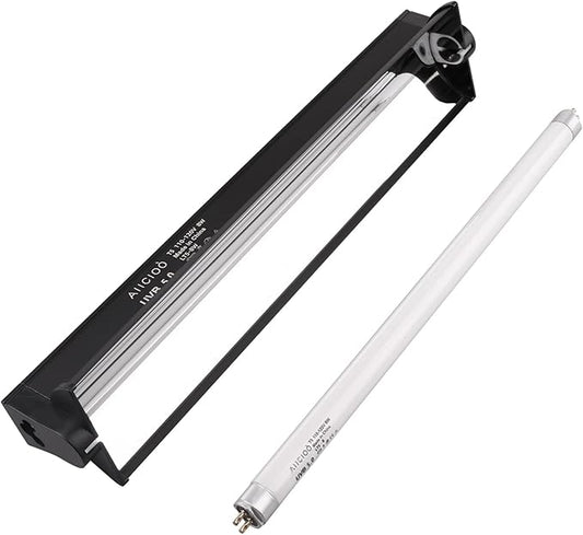 Aiicioo T5 UVB Lighting Combo Kit 8W - Reptile Light Fixture and T5 5.0 UVB Light Bulb for Bearded Dragon Leopard Gecko (12Inch 8W)