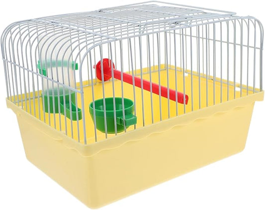 Small Bird Travel Cage:Portable Small Bird cage with Parrot Feeder Cups & Standing Perch for Parakeets Lovebirds Parrotlets