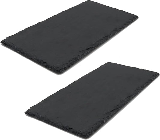 JIH Reptile Basking Platform, Natural Rock Reptile Food Bowl Tortoise Feeding Dish Habitat Decor. (30x15cm 2pcs)