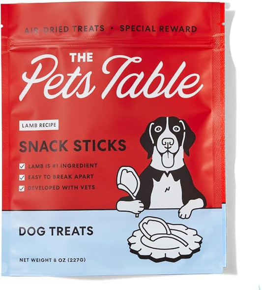 The Pets Table Lamb Limited Ingredient Diet Air-Dried Healthy Dog Treats, 8-Ounce Bag