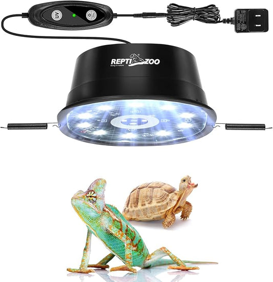 REPTI ZOO UVB Reptile Light with Dimming, LED UVB Light Bulb Fixture for Bearded Dragon Gecko Lizard Turtle Snake, Adjustable Brightness UVA UVB Lamp for Tropical & Desert Reptile
