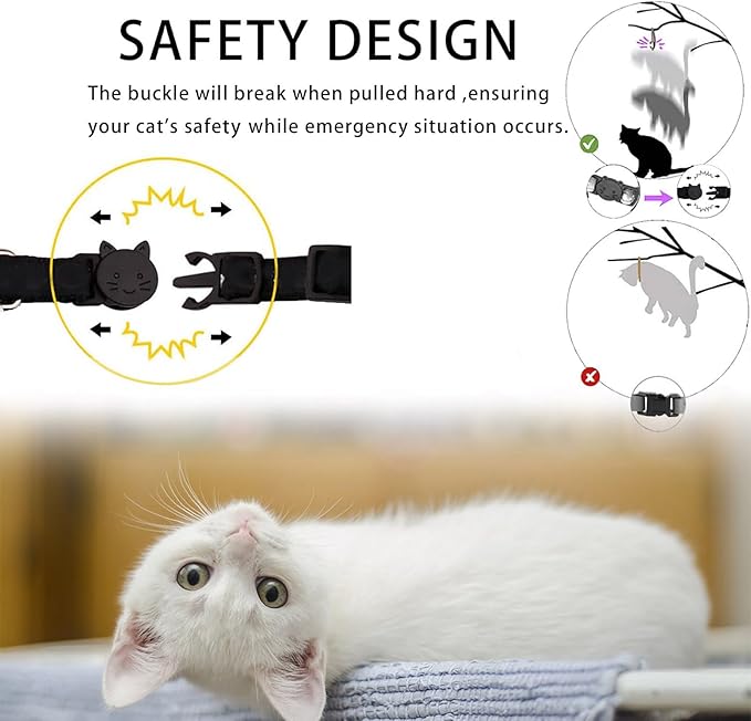 Breakaway Cat Collar with Airtag Holder,Kitten Collar with Apple Air Tag Holder and Bell for Girl Boy Cats, 0.4 Inches in Width and Lightweight. (Pink Strawberry)