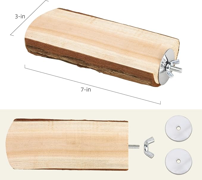 Niteangel Parrot Cage Perch, Wooden Platform for Birds (1 Pack)