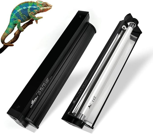 T5 UVB Lighting Combo Kit for Reptiles,8W Light Fixture with Desert 5.0 T5 UVB Light Bulbs Terrarium Hood Heat Lamp for Breaded Dragon,Turtle,Frog,Lizard,Tortoise,Gecko,Snake