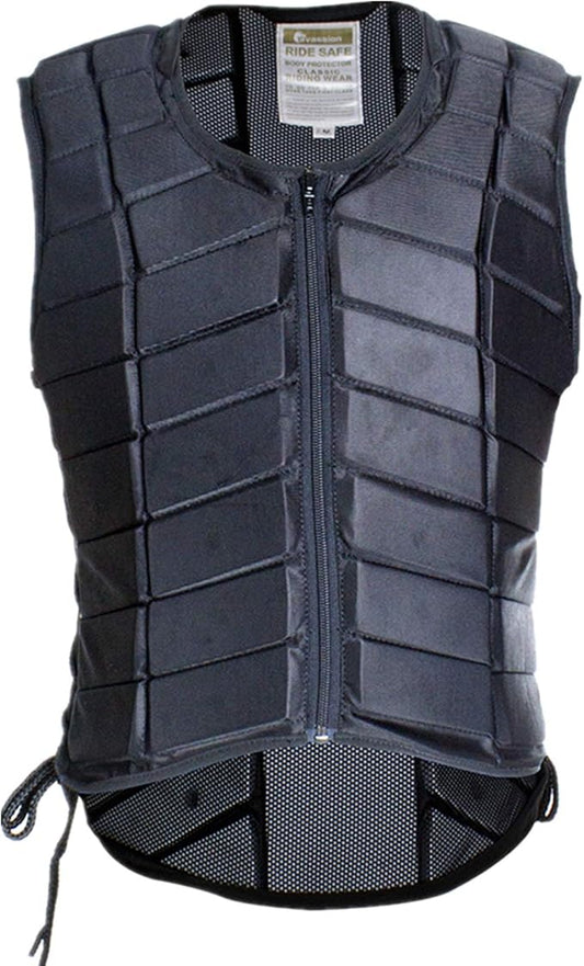 UNISTRENGH Equestrian Vest Professional Safety EVA Padded Horse Riding Vest Unisex Black Zipper Protector Gear Waistcoat
