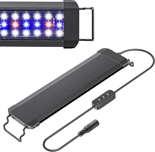Pawfly 11 W Terrarium Light for 12" to 18" Terrarium Extendable Reptile Tank Light with Full Spectrum Brilliant White Blue Red Lights with Day & Night Modes and Adjustable Brightness
