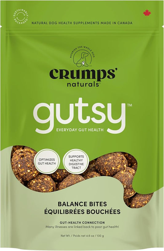CRUMPS NATURALS Gutsy-Balance Bites 4.6oz/130g, Dog Treats, Supplements