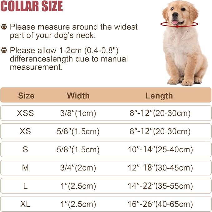 Reflective Dog Collar with Buckle Adjustable Safety Nylon Collars for Small Medium Large Dogs, Orange XXS