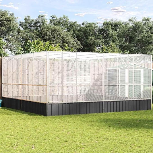 Steel Aviary, Large Bird Cage with Lockable Door, Aviary Spacious and Versatile Cage Ideal for Parakeets, Parrots, Lovebirds, Cockatiels, Pigeons, 164.6"x163"x83.5",-275