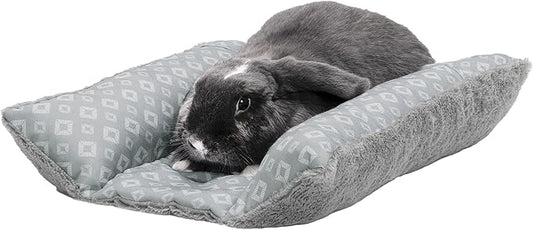 Furhaven Cat Bed for Indoor Cats, Washable w/ Removable Bolsters, For Pets Up to 9 lbs - Plush & Diamond Print Cuddle Loaf Mat - Gray, Small
