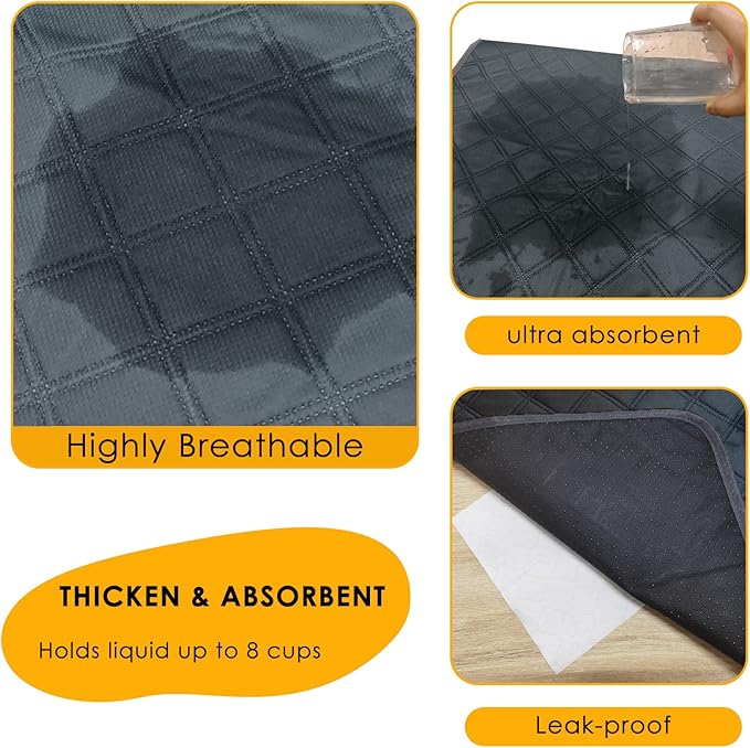4 Pack Guinea Pig Cage Liners Washable Guinea Pig Bedding Super Absorbent | Waterproof | Non Slip| Reusable Guinea Pig Pee Pads for Small Animals Cages Rabbit Hamster Rat - 48" x 24"