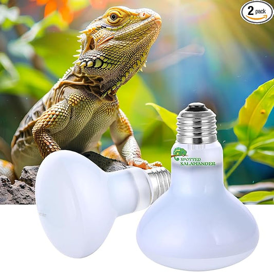 Reptile Heat Lamp Used in Reptiles 75W 100W Heat Lamp Bulbs for Reptiles 2 Pack Amphibians Basking Heat Lamp Bulbs UVA Daylight Basking Light (50Watts)