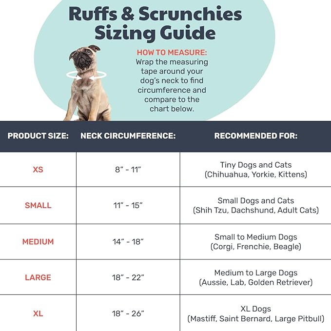 Huxley & Kent Ruff Pet Scrunchy | Buffalo Check (Extra-Large) | Festive Christmas/Holiday Neckwear for Dogs/Cats | Fun Stretchable Costume Accessory | Soft Collar with Bells