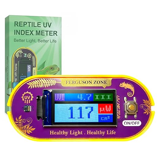 Reptile UVB UVA Light Meter for Bearded Dragon Tank Accessories, Portable Light Meter & Radiation Detector for Reptiles, Test Light and Sunlight Wavelength Meter with CR2032 Battery