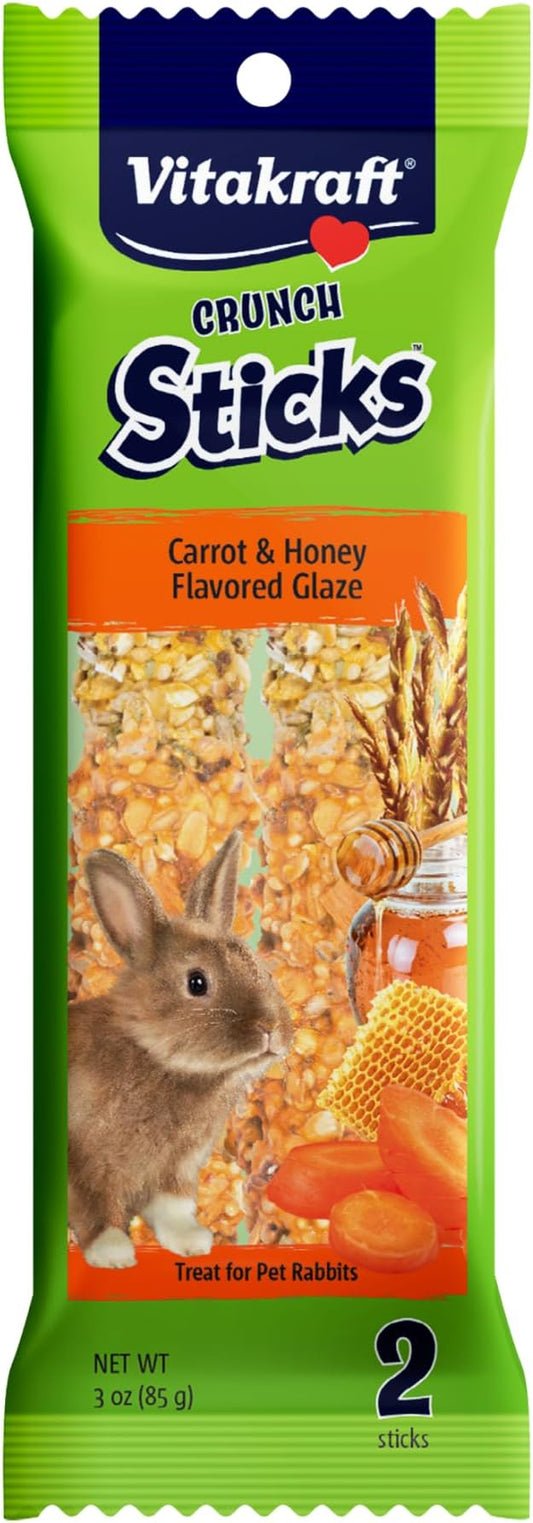 Vitakraft Crunch Sticks Rabbit Treat - Carrot and Honey - Rabbit Chew Sticks, 3 oz