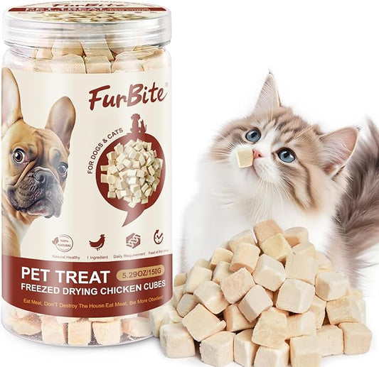 Dehydrated Freeze Dried Chicken for Cat & Dog Treats, Pet Training Dehydrated Snack for Dogs,Natural Single Ingredient High Protein Chickens Breast Snacks,Cat Jerky Chews for Dog