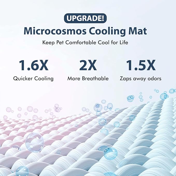MICROCOSMOS Summer Cooling Mat & Sleeping Pad- Water Absorption Top, Easy Carry, EZ Clean, Materials Safe. Keep Cooling for Pets, Kids and Adults.(Pink, 19" x 15")